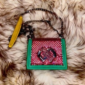 DSQUARED2 rhinestone suede purse